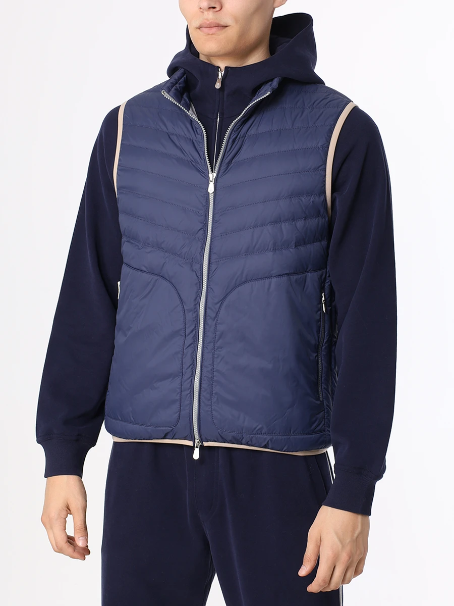 Жилет стеганый BRUNELLO CUCINELLI MR4051712 CHB02 Синий  Фото 4