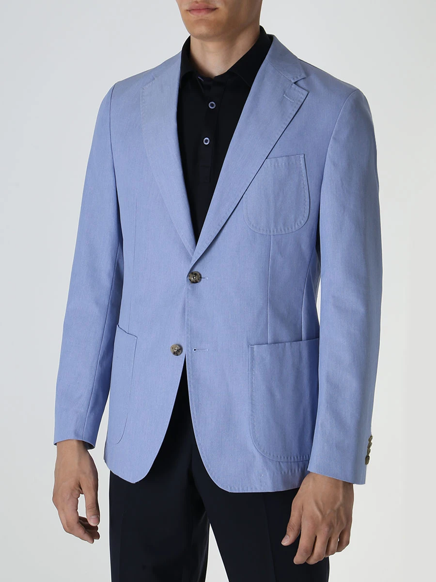 Пиджак хлопковый WINDSOR 13 MAGLIA 10015316/450 Голубой  Фото 4