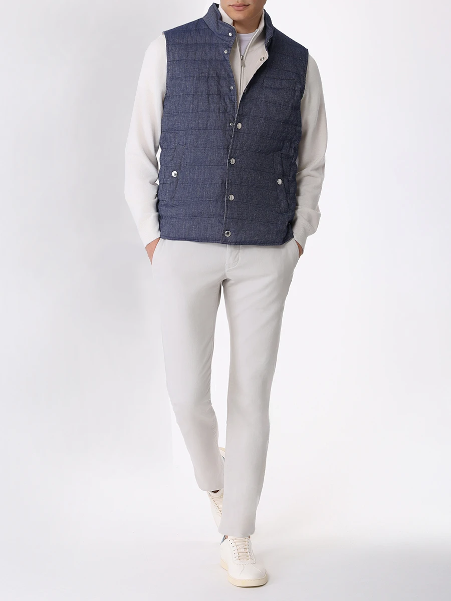 Жилет стеганый BRUNELLO CUCINELLI MS4571711 CVJ06 Синий  Фото 2