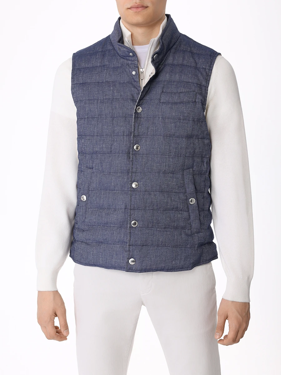 Жилет стеганый BRUNELLO CUCINELLI MS4571711 CVJ06 Синий  Фото 4