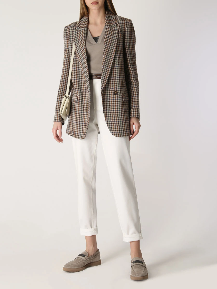 Футболка хлопковая BRUNELLO CUCINELLI M0TC8EL692 C8694 Бежевый  Фото 2