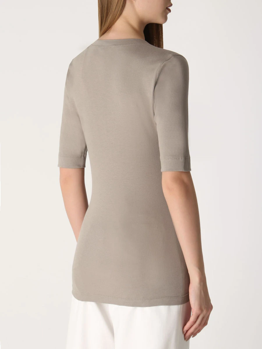 Футболка хлопковая BRUNELLO CUCINELLI M0TC8EL692 C8694 Бежевый  Фото 3