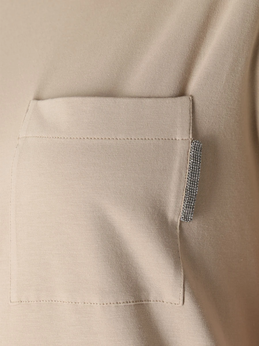 Футболка хлопковая BRUNELLO CUCINELLI M0T18BB300 C8539 Бежевый  Фото 5
