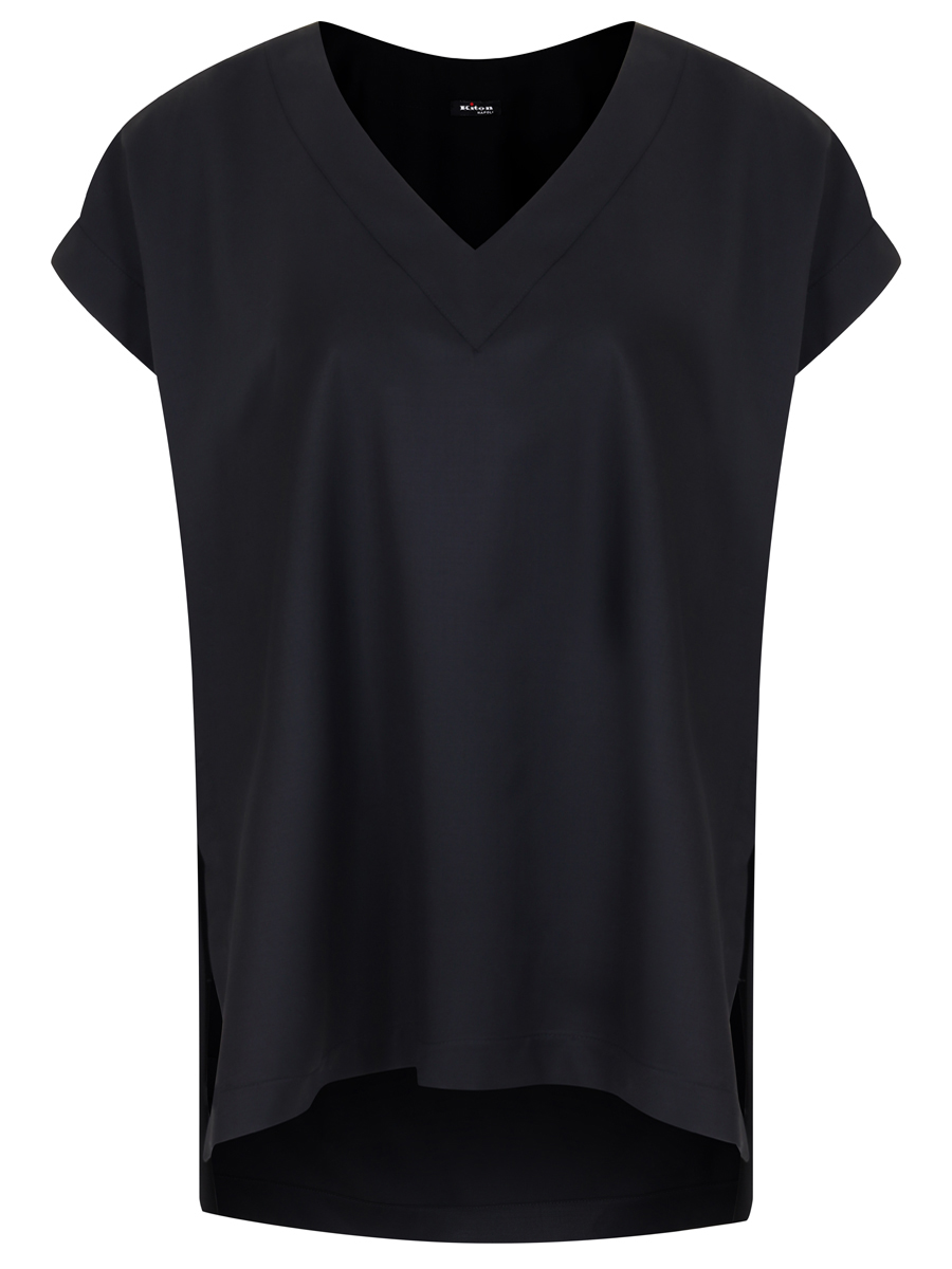 Блуза шерстяная KITON D53423 K0102405, размер 44, цвет черный