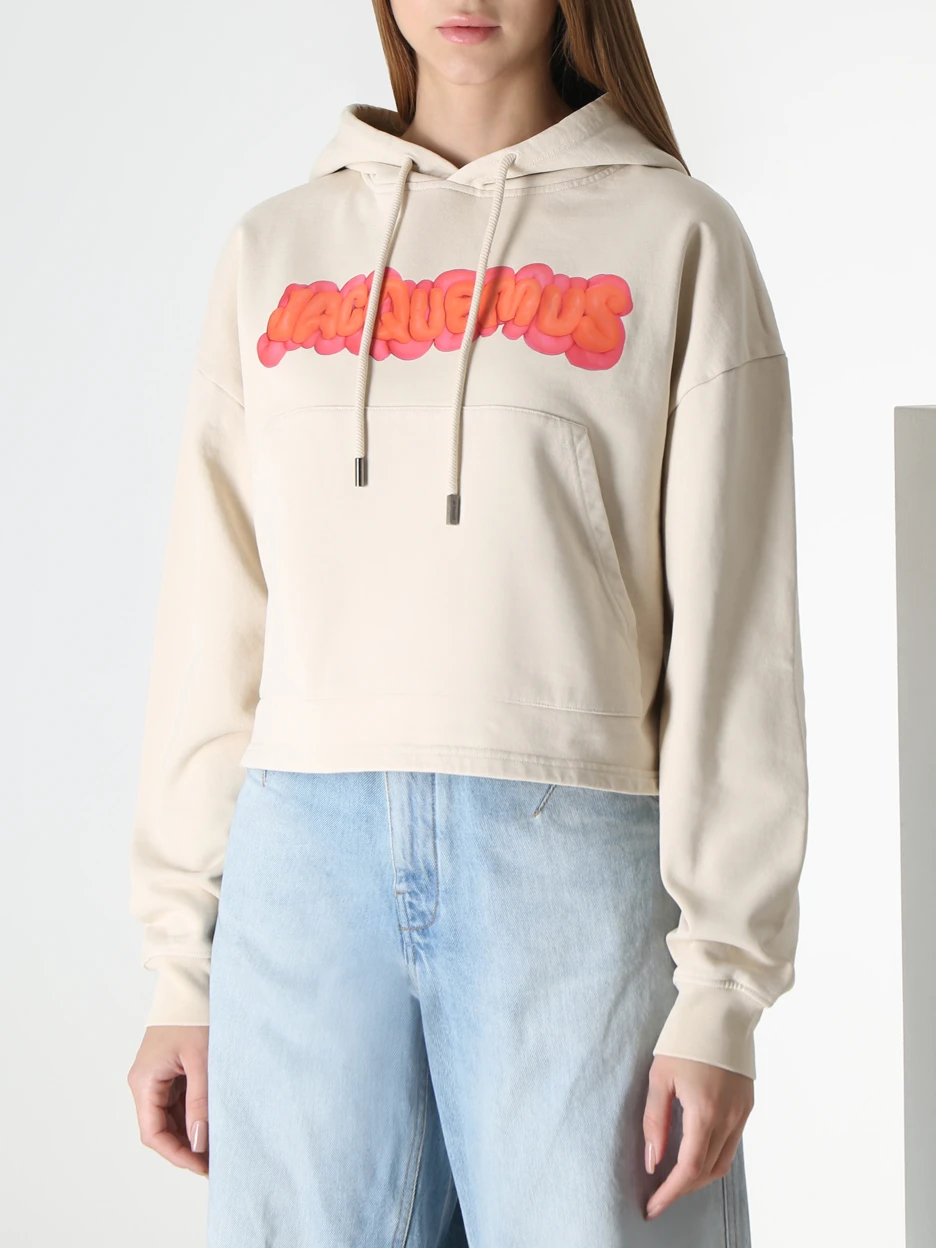 Худи хлопковое JACQUEMUS 22H223JS0502139 Бежевый  Фото 4