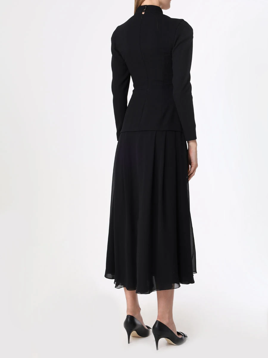 Платье однотонное ULYANA SERGEENKO ABM020FW21P2401m21 Черный  Фото 3