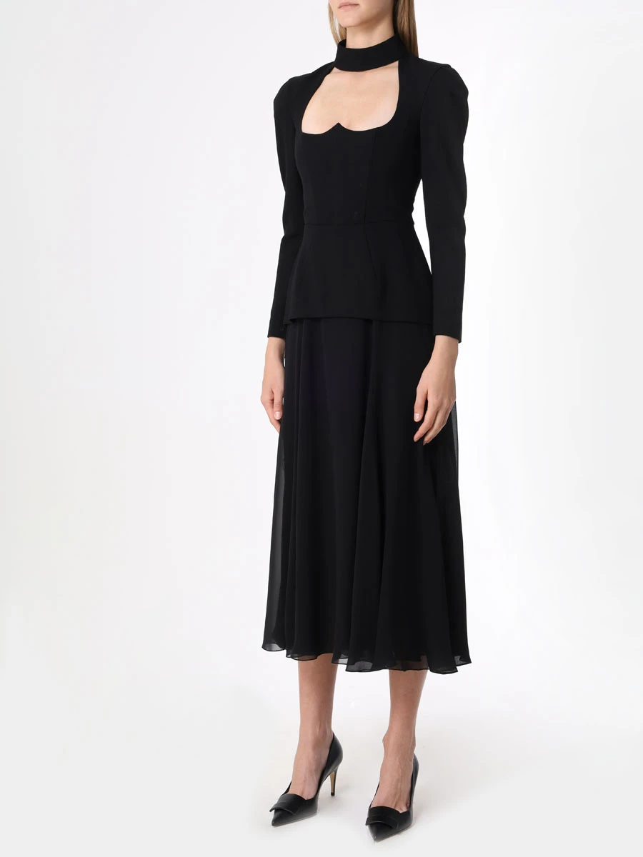 Платье однотонное ULYANA SERGEENKO ABM020FW21P2401m21 Черный  Фото 4