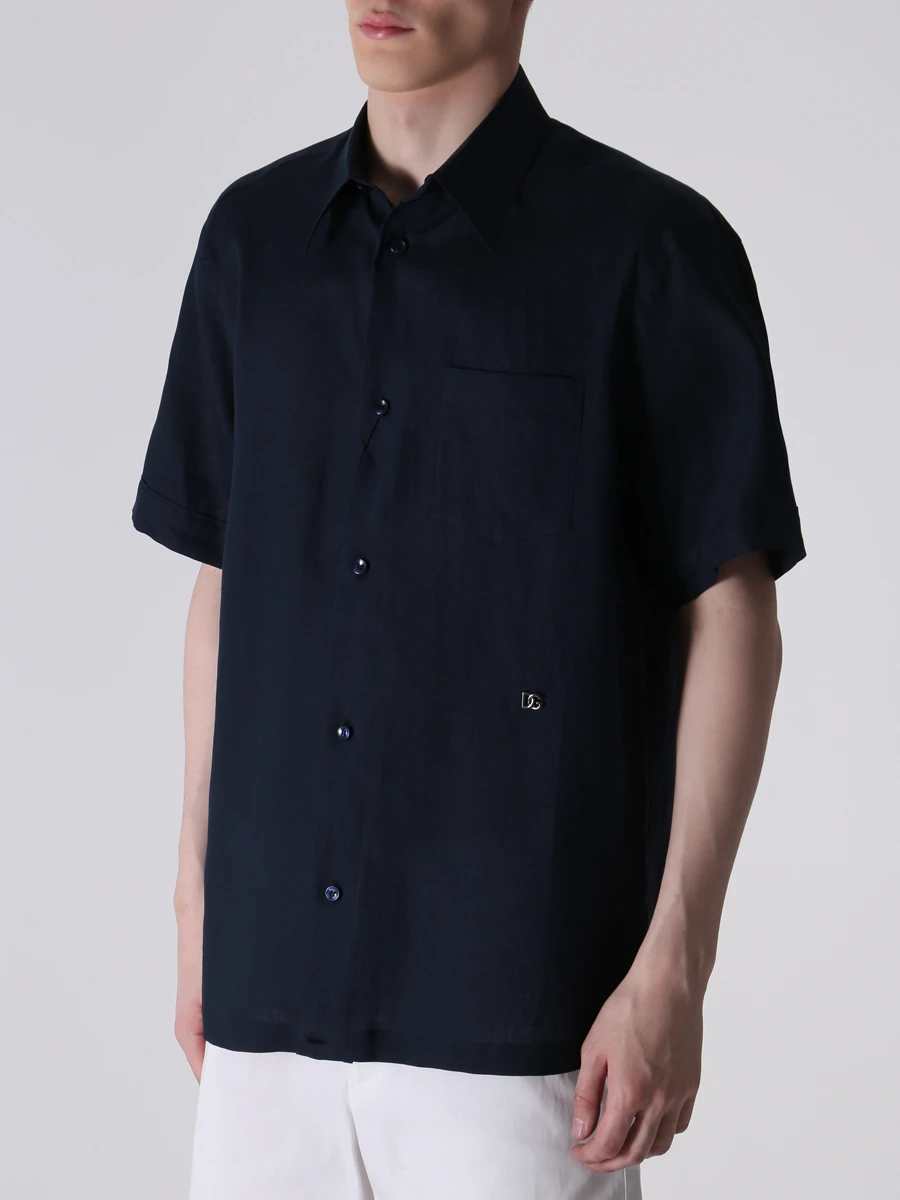 Рубашка льняная DOLCE & GABBANA G5KE1T FU4IK B0011 Синий  Фото 4