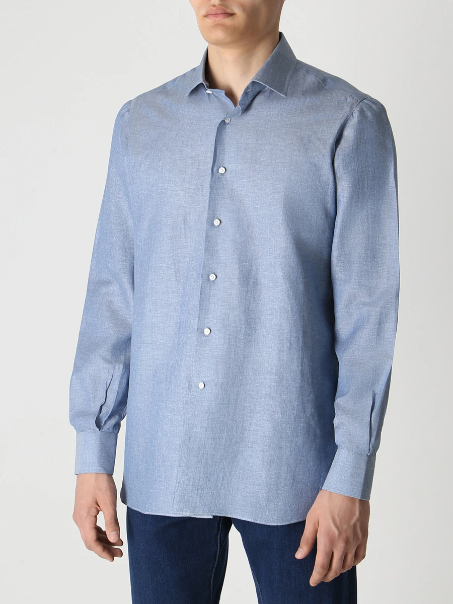 

Рубашка Slim Fit хлопковая, Голубой, CMM123X05 B20
