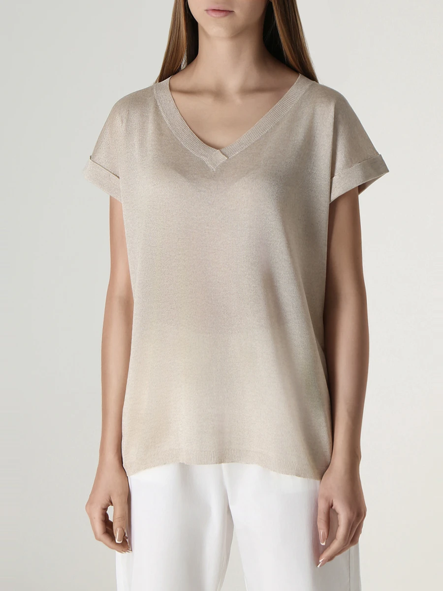 

Футболка из вискозы, Золотой, D32312V 0225