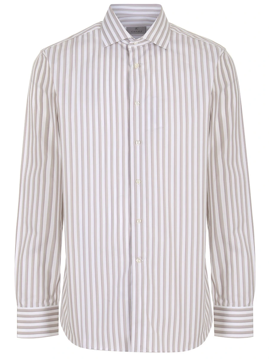Рубашка Regular Fit хлопковая CANALI GD02818/701/7C3 MF, размер 50, цвет белый GD02818/701/7C3 MF - фото 1