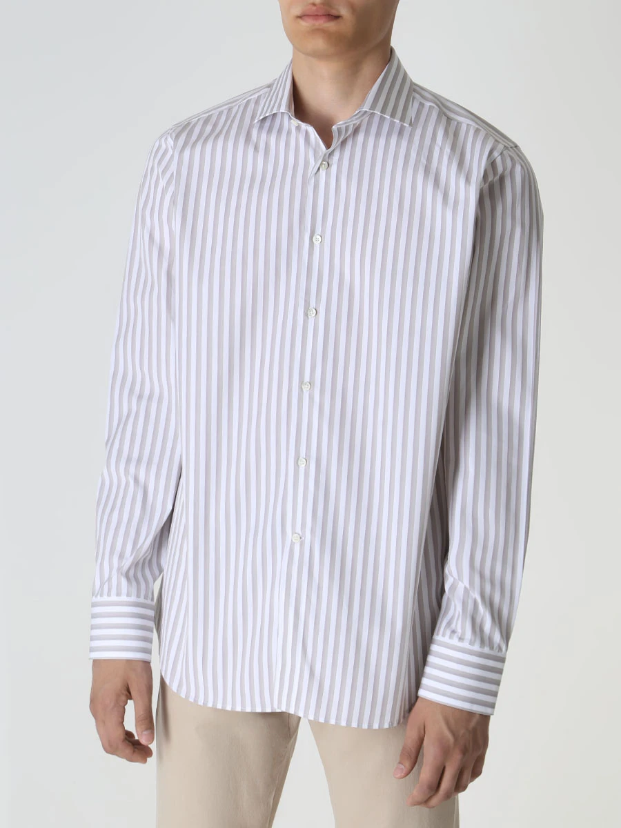 Рубашка Regular Fit хлопковая CANALI GD02818/701/7C3 MF, размер 50, цвет белый GD02818/701/7C3 MF - фото 4