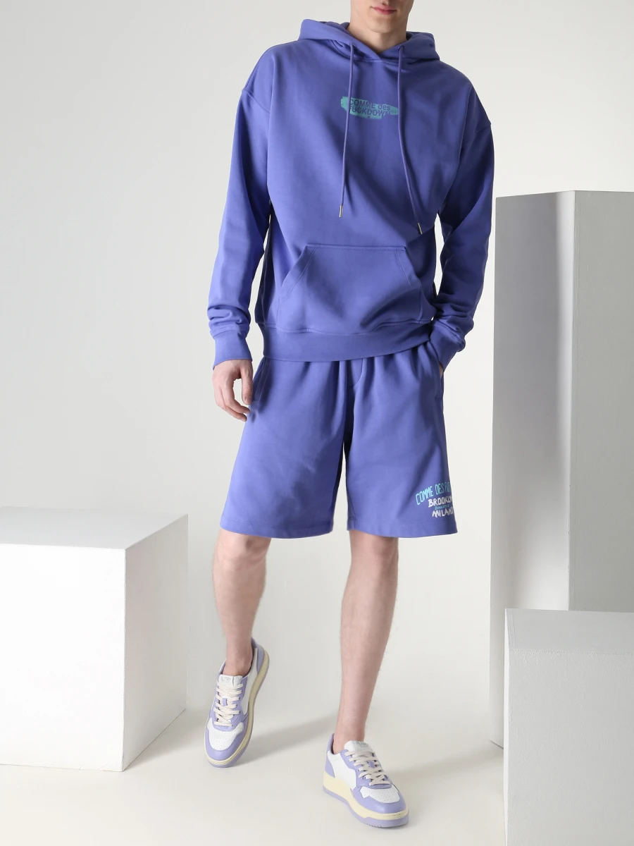 Шорты хлопковые COMME DES FUCKDOWN CDFU2166 PURPLE LAVANDA Сиреневый  Фото 2