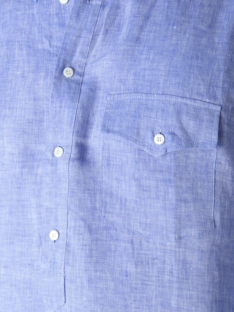 Рубашка Regular Fit льняная BRUNELLO CUCINELLI MB6083038 C010, размер 46, цвет голубой - фото 5