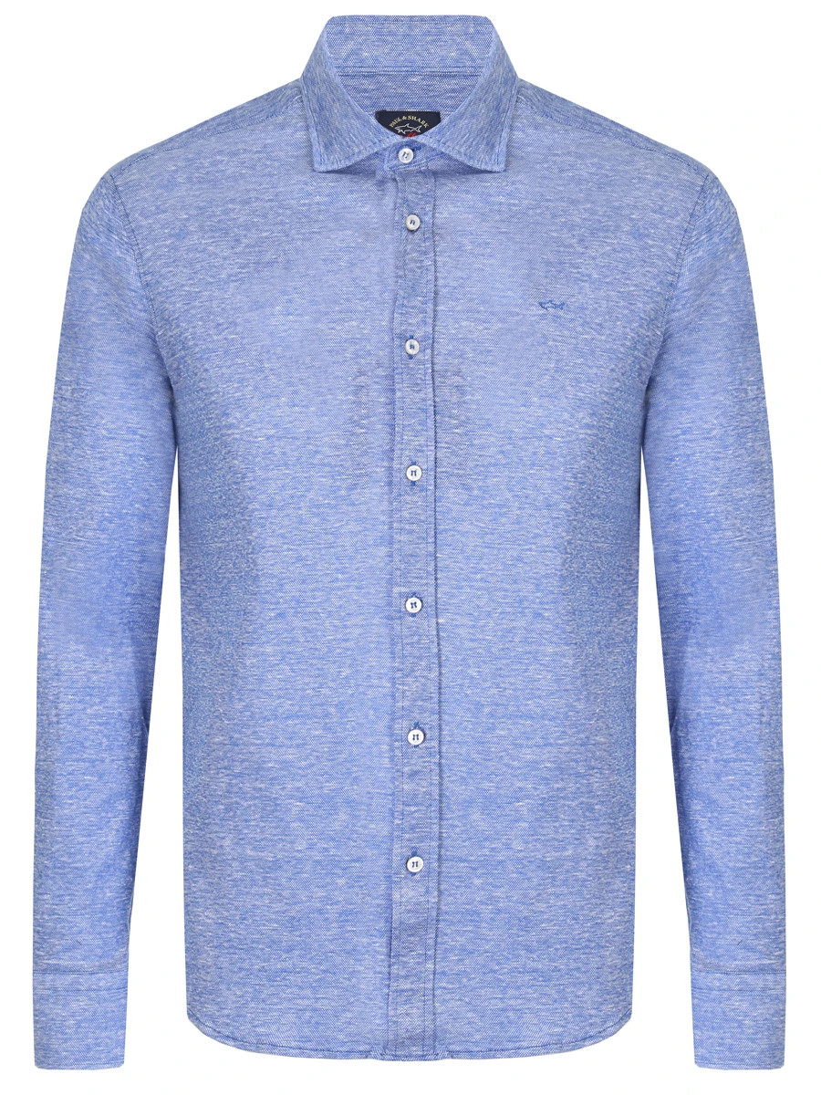 Рубашка Regular Fit из хлопка и льна PAUL & SHARK 23413156/123, размер 52, цвет голубой 23413156/123 - фото 1
