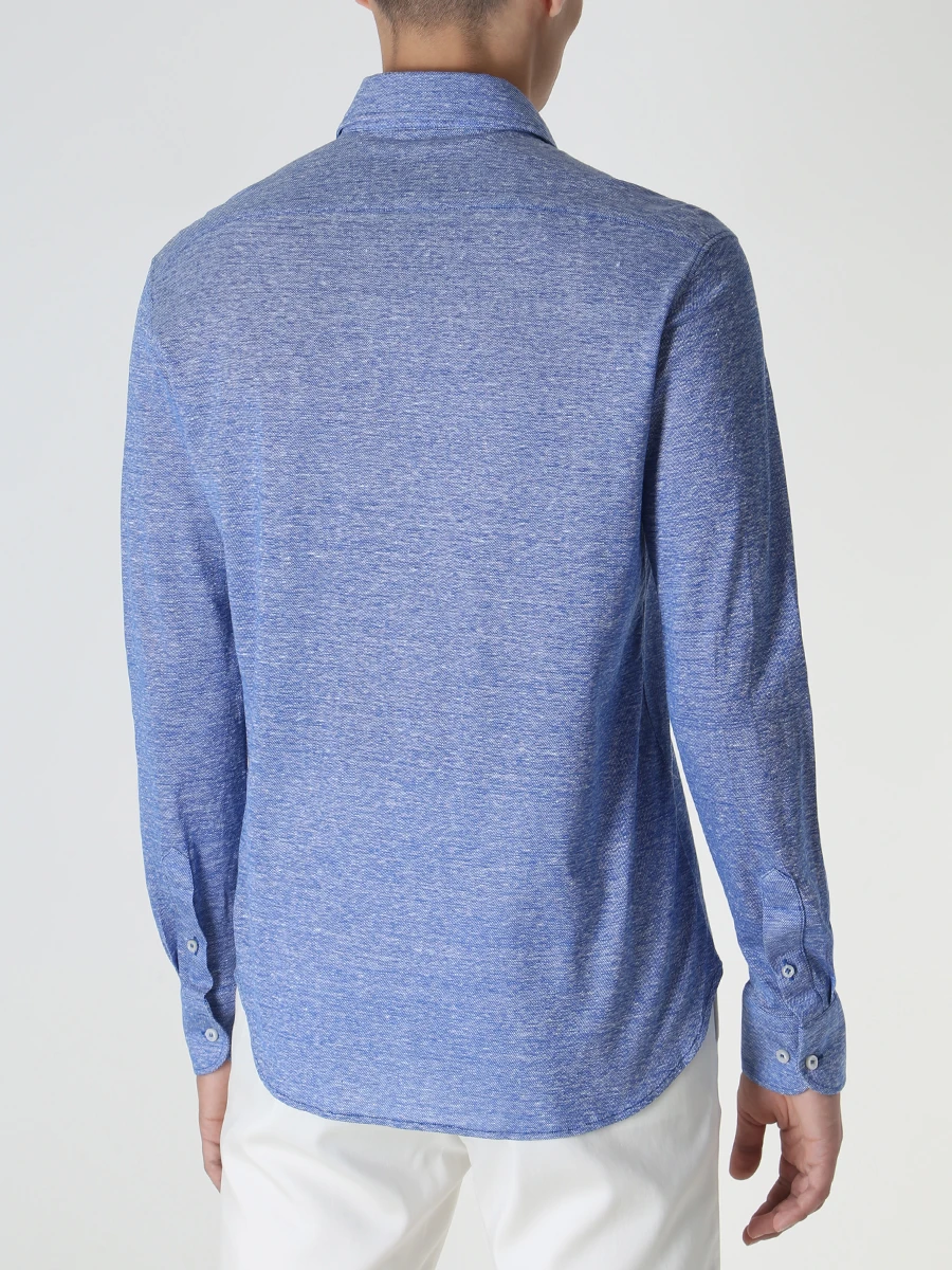 Рубашка Regular Fit из хлопка и льна PAUL & SHARK 23413156/123, размер 52, цвет голубой 23413156/123 - фото 3