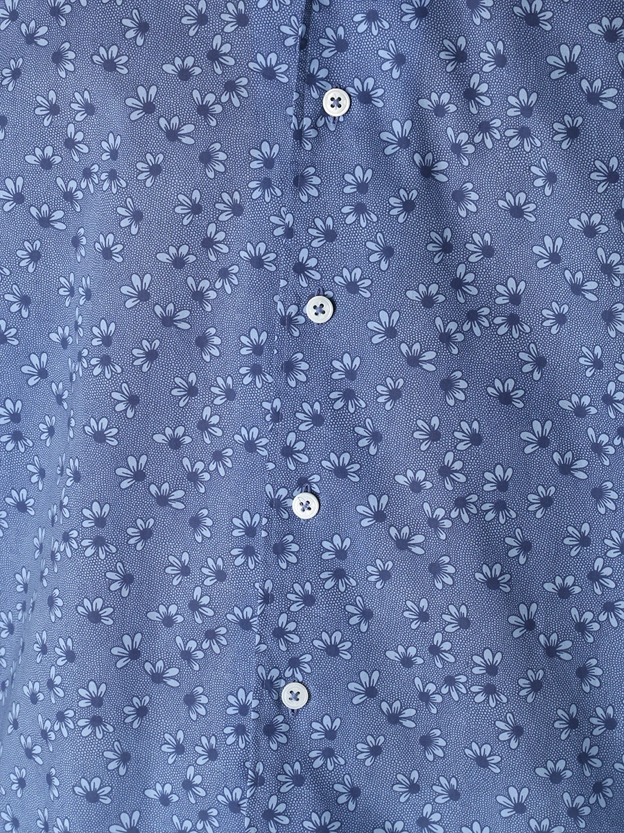 Рубашка Slim Fit хлопковая ROBERTO RICETTI CAMICIA AME BUSINESS/OROE3008 Синий  Фото 5