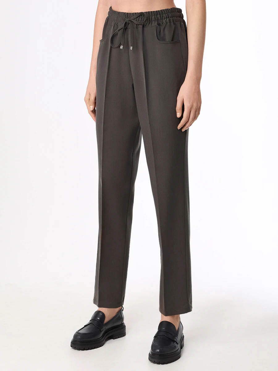 Брюки шелковые KITON D54108K0566B01 Коричневый  Фото 4