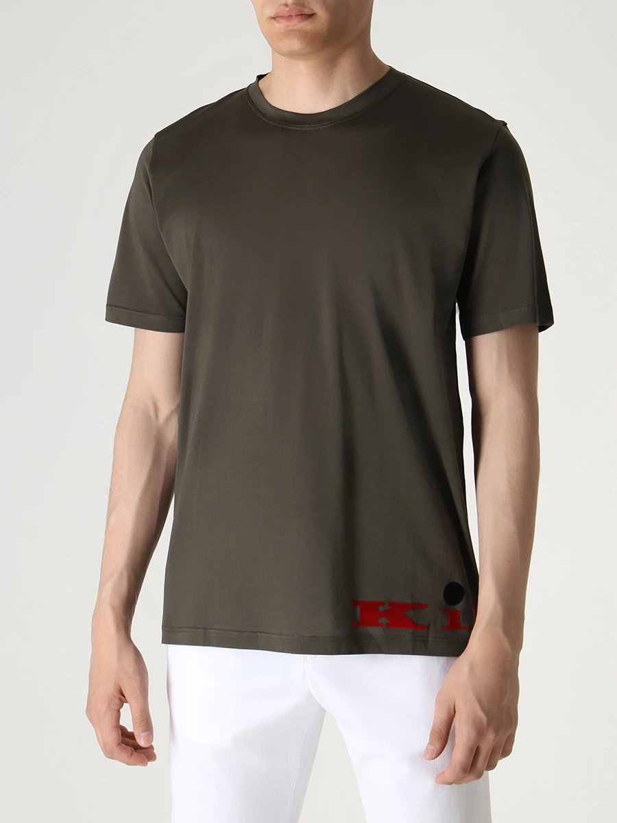 Футболка хлопковая KITON UK1269E23H101001 Зеленый  Фото 5