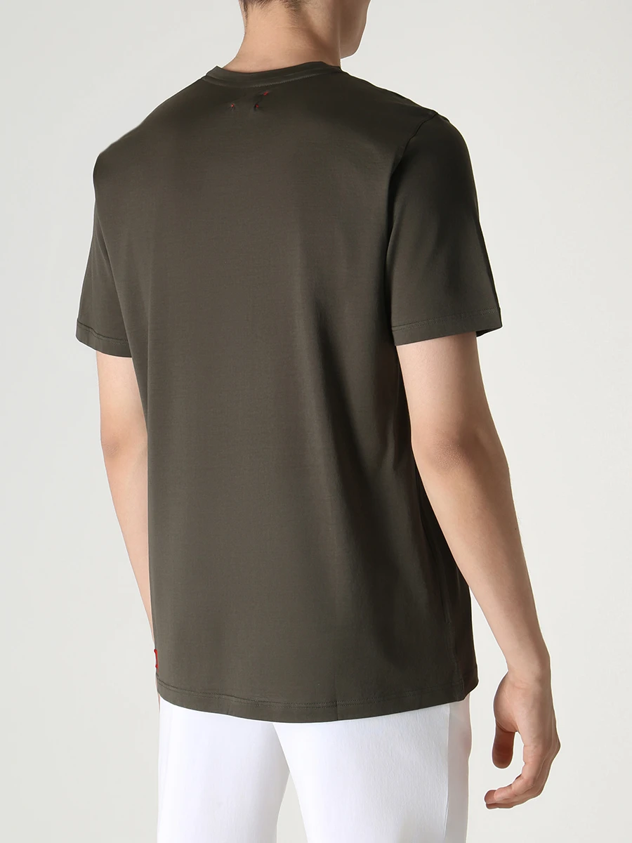 Футболка хлопковая KITON UK1269E23H101001 Зеленый  Фото 4