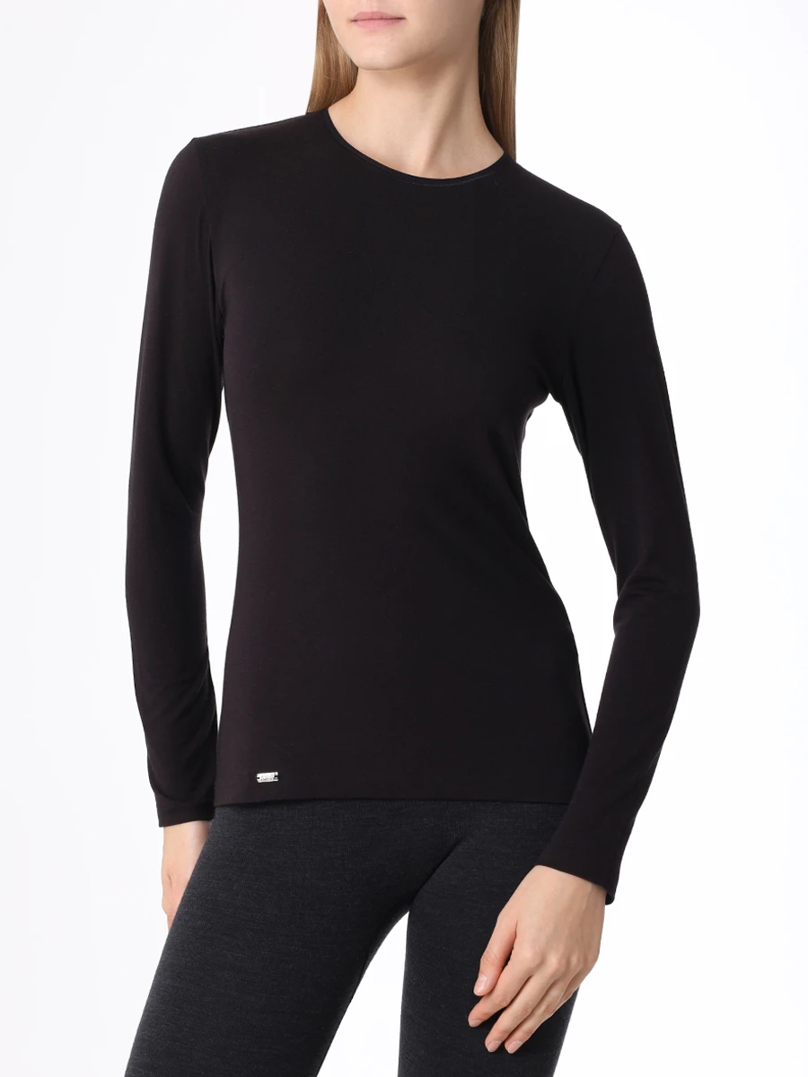 

Футболка из модала и хлопка, Черный, 10969 черн