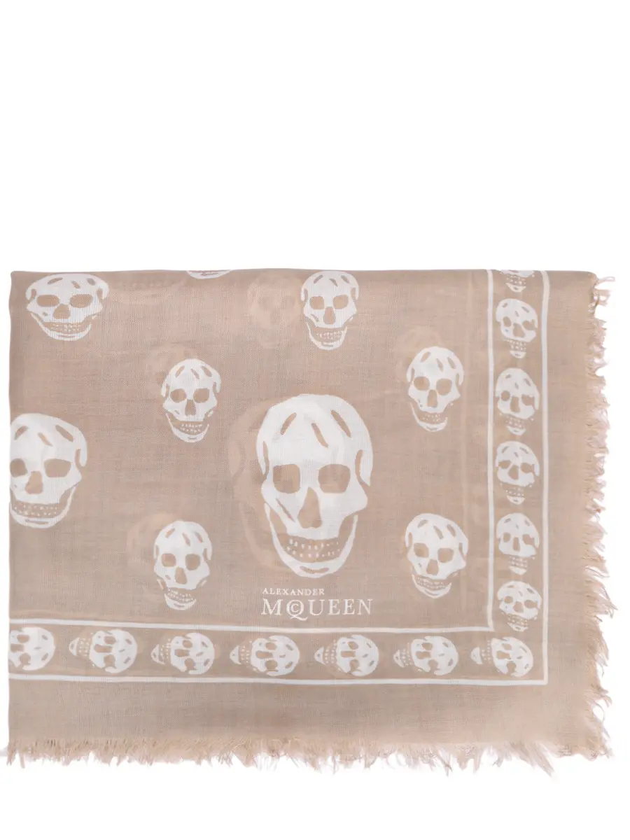 Платок из модала ALEXANDER MCQUEEN 110640/бежевый Бежевый 