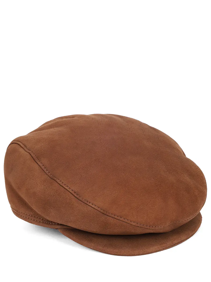 Кепка кожаная на меху BORSALINO 12062M/коричневый Коричневый 