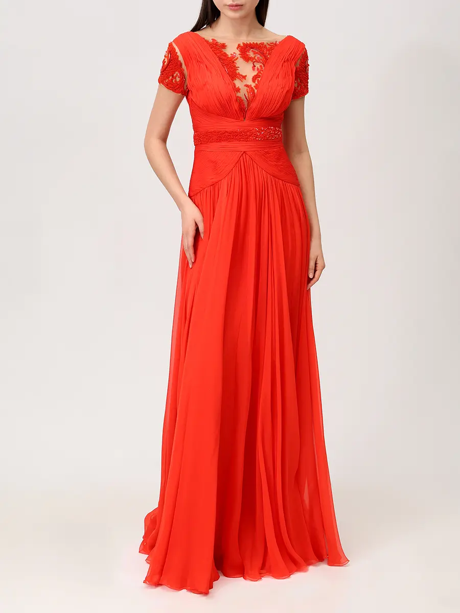 Платье шелковое ZUHAIR MURAD 14-005/181561 Красный  Фото 2