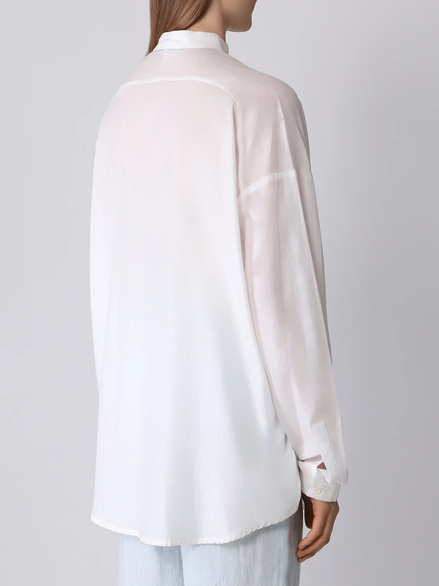 Блуза хлопковая HAIDER ACKERMANN 153-2030-122-003, размер 40, цвет белый - фото 3
