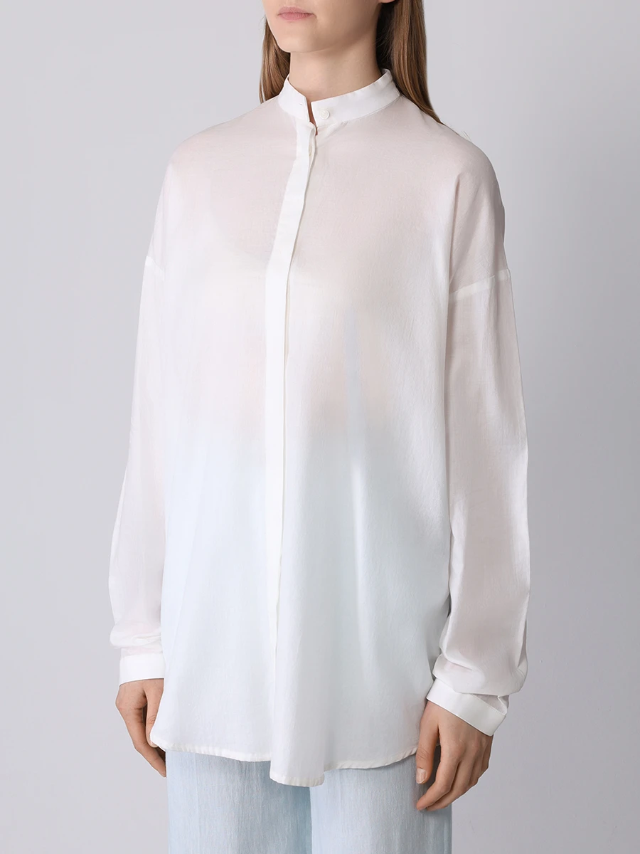Блуза хлопковая HAIDER ACKERMANN 153-2030-122-003, размер 40, цвет белый - фото 4