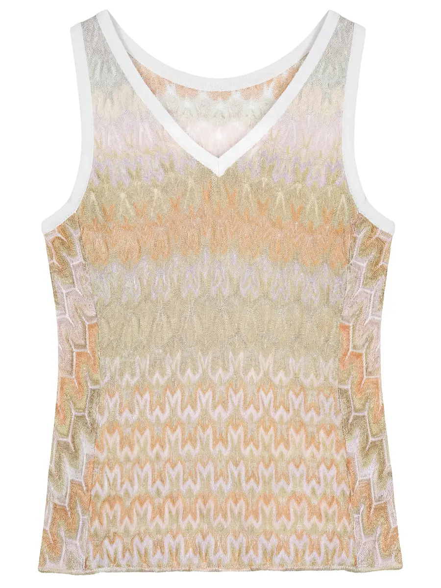 Топ из вискозы MISSONI 162432/46/86/майка Бежевый  Фото 2
