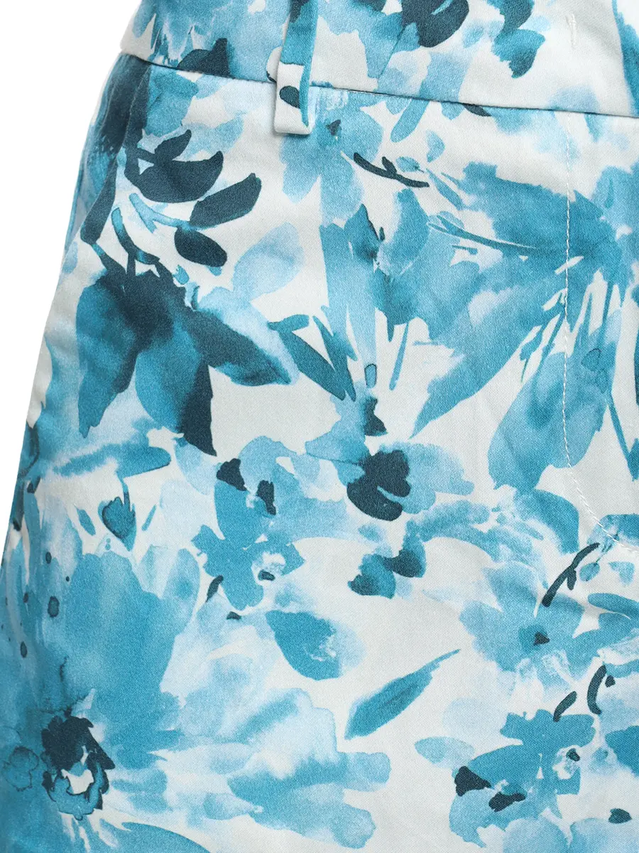 Шорты хлопковые MONCLER 1846190-цветы Голубой  Фото 3