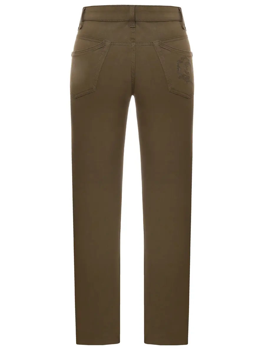 Брюки хлопковые ALEXANDER MCQUEEN 188990 Хаки  Фото 2
