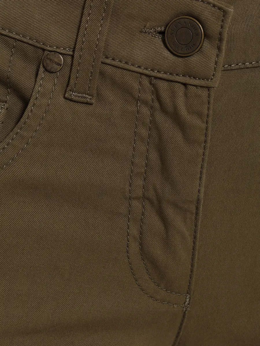 Брюки хлопковые ALEXANDER MCQUEEN 188990 Хаки  Фото 3