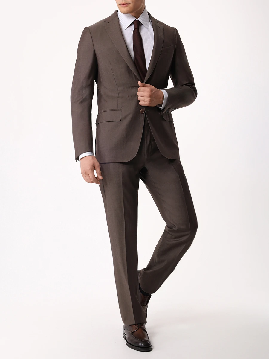 Костюм шерстяной ZEGNA 221225/929001 Коричневый  Фото 2