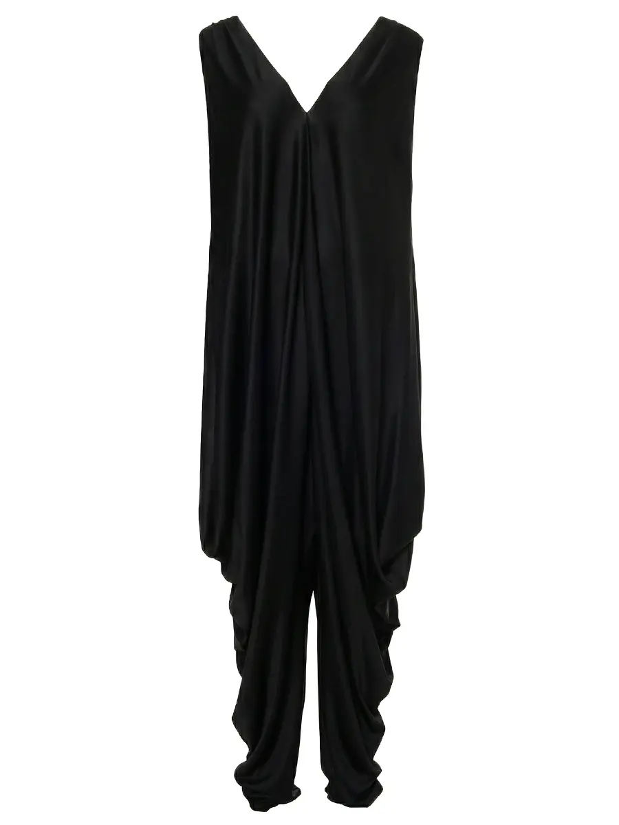 Комбинезон шелковый SAINT LAURENT 267610 Черный 