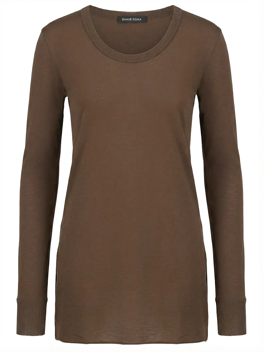 Лонгслив хлопковый DAMIR DOMA 371/коричневый Коричневый 