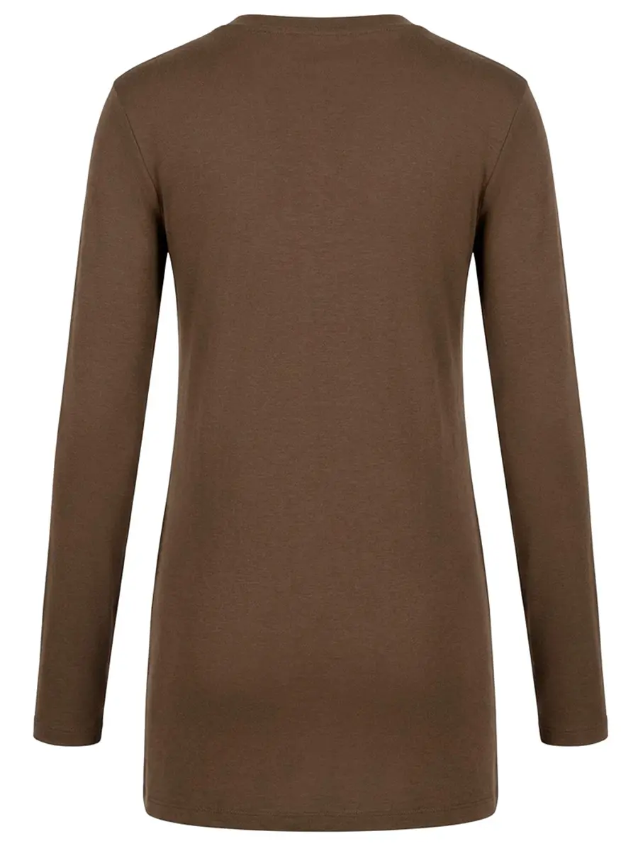 Лонгслив хлопковый DAMIR DOMA 371/коричневый Коричневый  Фото 2