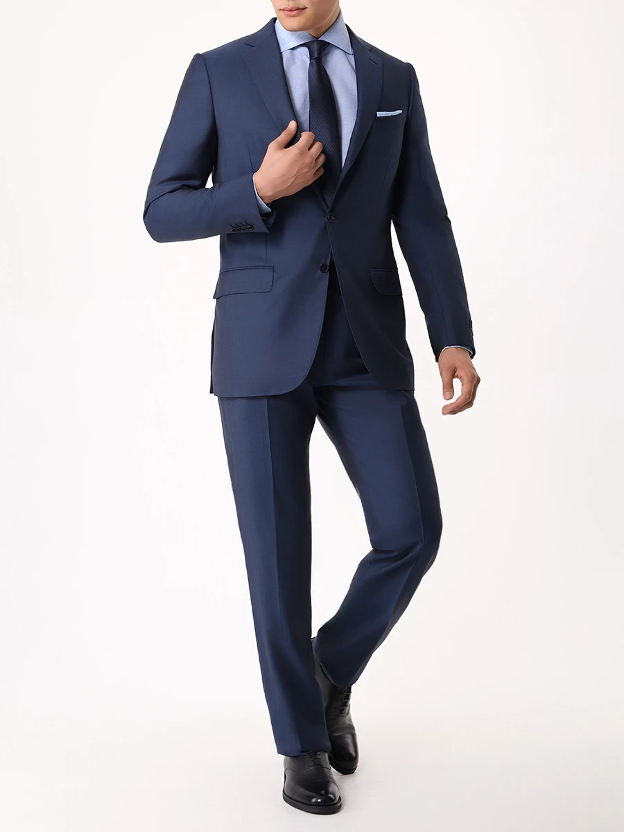 Рубашка Regular Fit льняная KITON 389102 Голубой  Фото 2