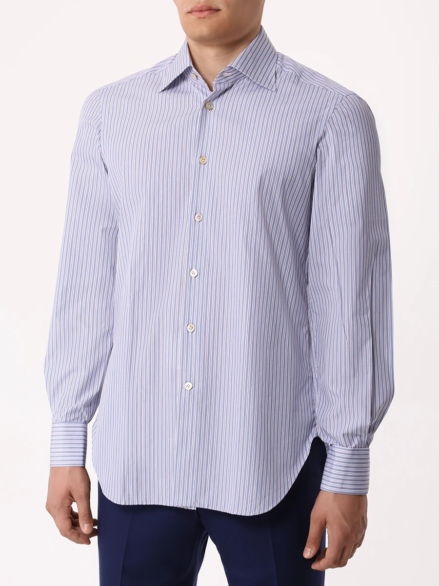 Рубашка Regular Fit хлопковая KITON 410402 Полоска  Фото 4