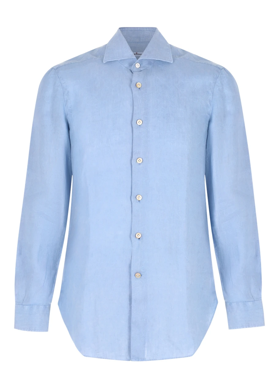 Рубашка льняная KITON 470904 Голубой 