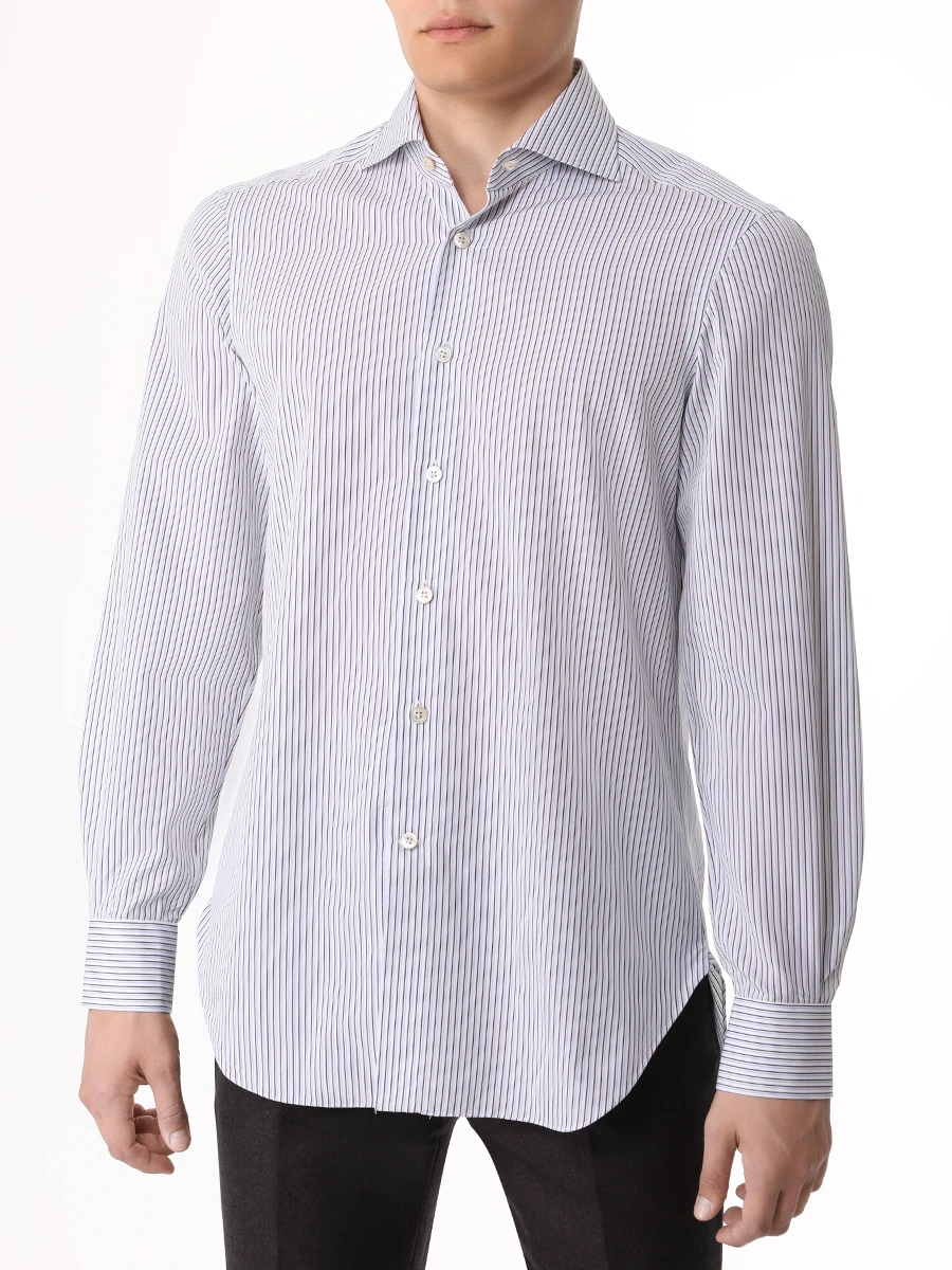 Рубашка Regular Fit хлопковая KITON 481108 Белый  Фото 4