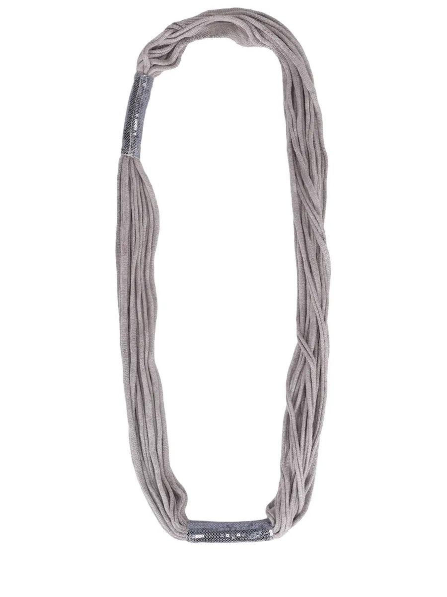 

Колье изо льна и вискозы, Серый, 692628/1S622