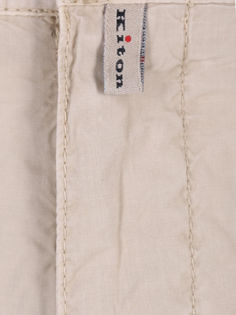 Брюки хлопковые KITON 8H84/12 Бежевый  Фото 3