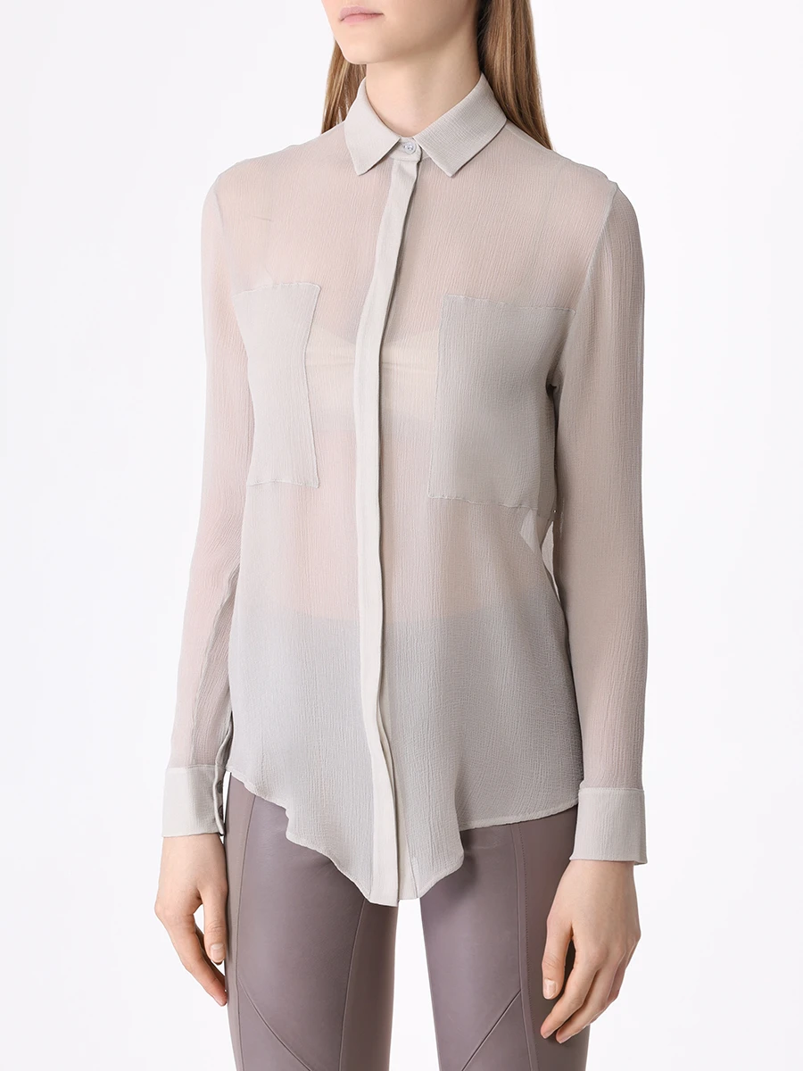 Блуза шелковая MALO daq015t4u09/серый, размер 42 daq015t4u09/серый - фото 4