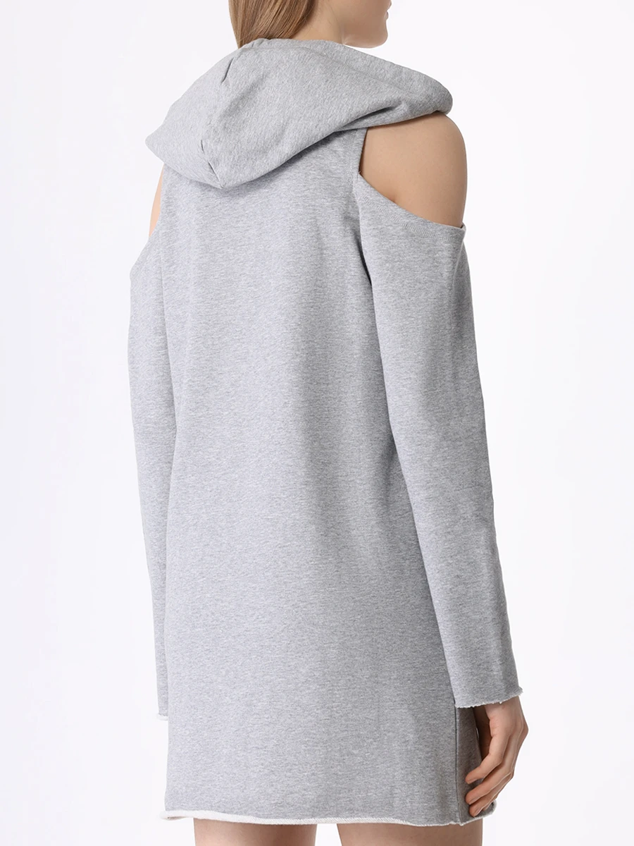 Платье-худи хлопковое KENDALL+KYLIE KCFA17113DK Серый Серый  Фото 3