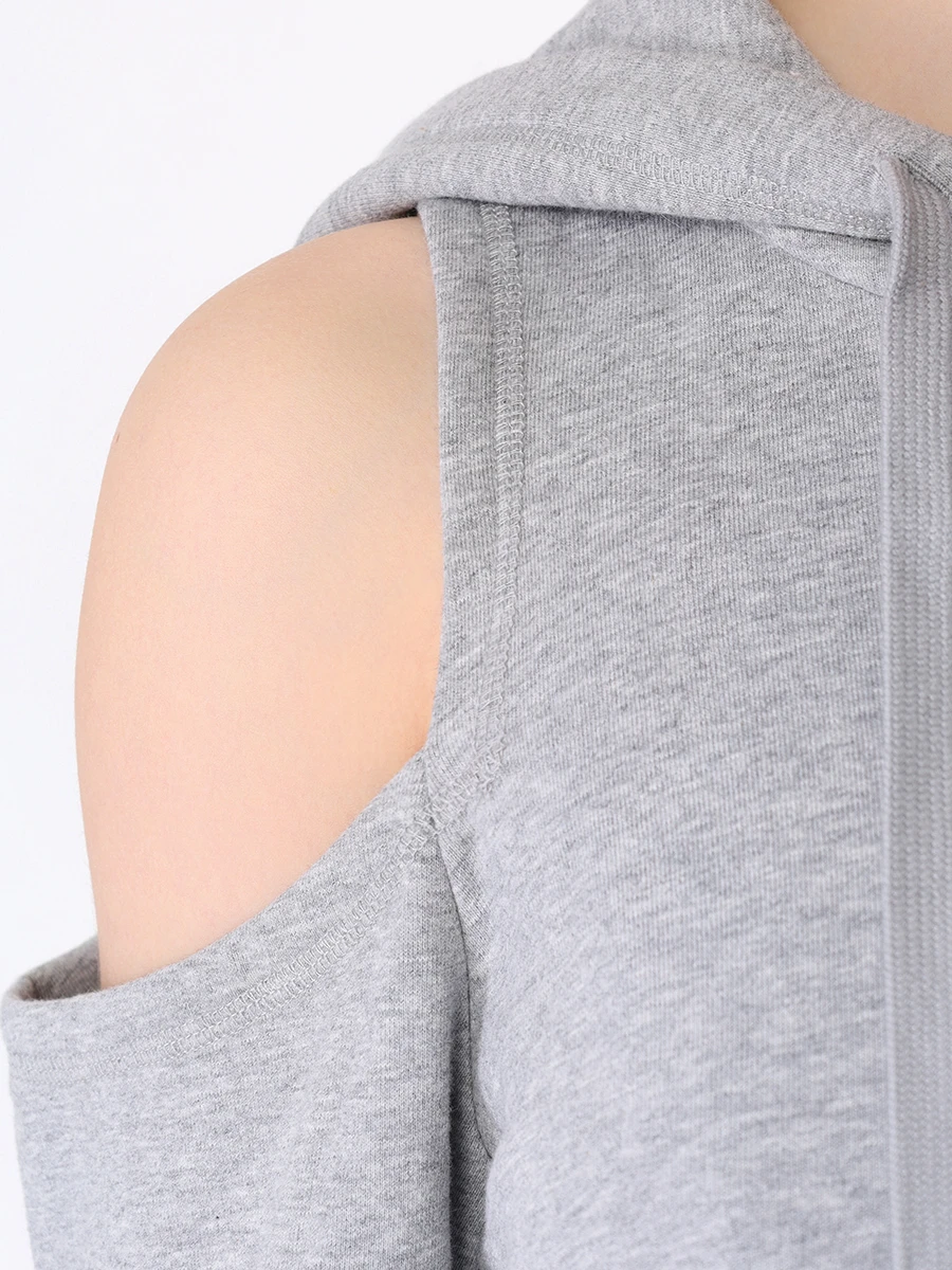 Платье-худи хлопковое KENDALL+KYLIE KCFA17113DK Серый Серый  Фото 5