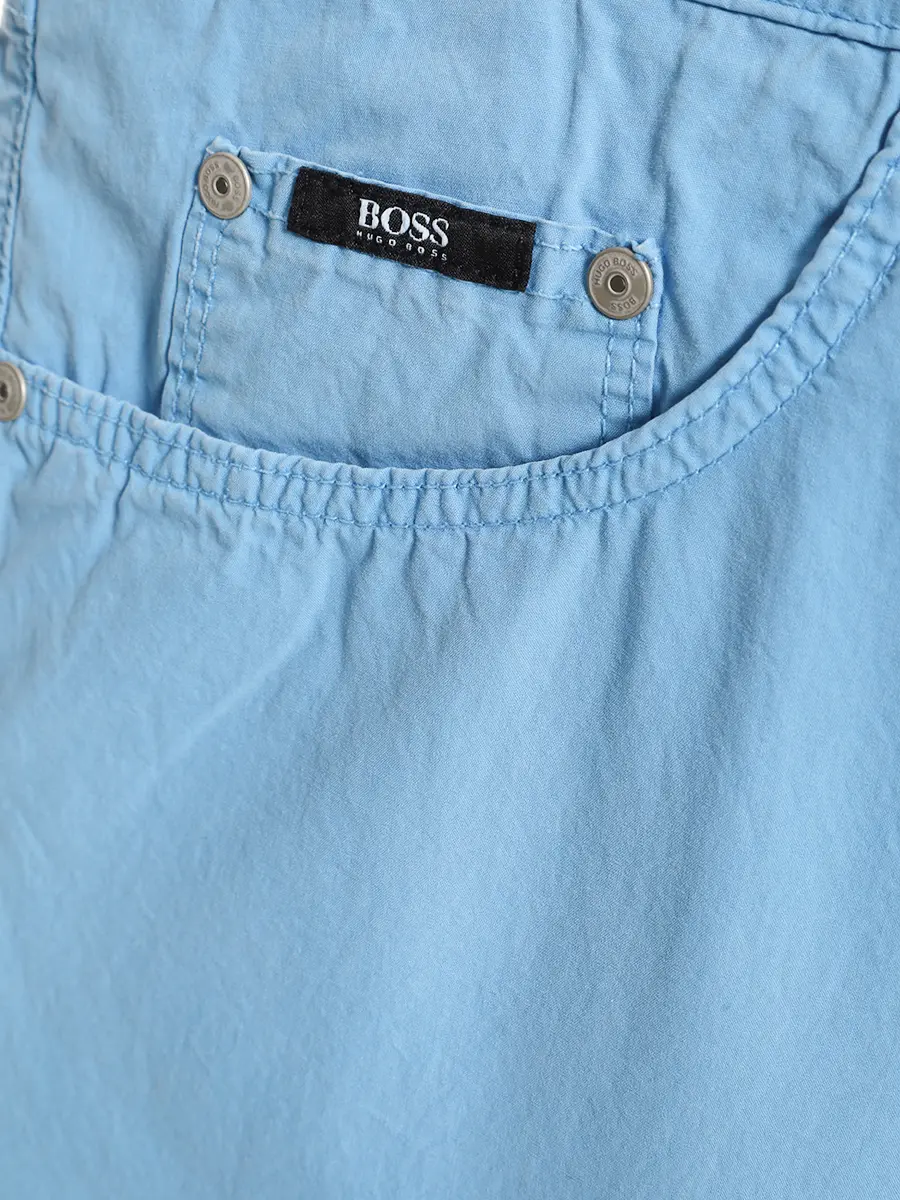 Брюки хлопковые BOSS Maine 50283609/431 Голубой  Фото 3
