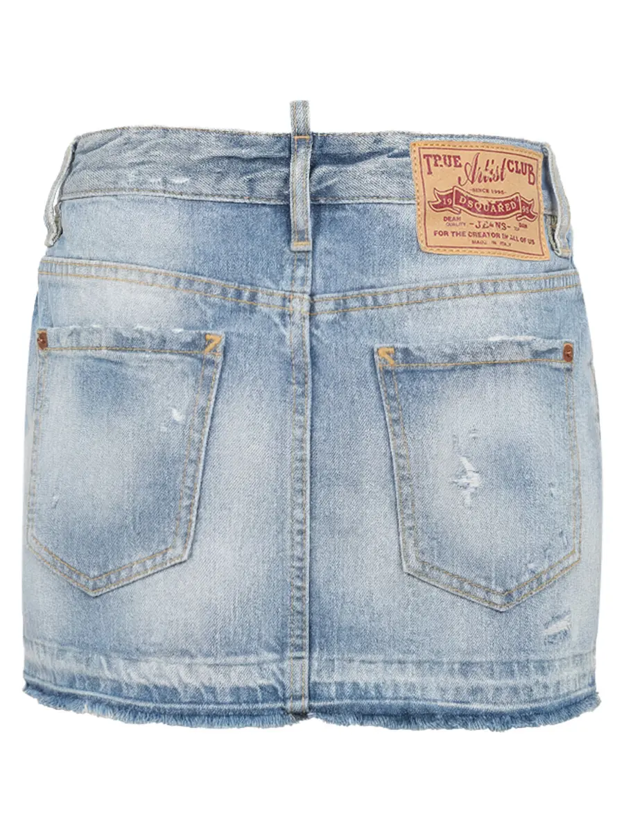 Юбка джинсовая DSQUARED2 S72MA0348 голубой Голубой  Фото 2