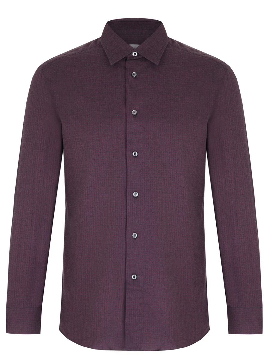 Рубашка Regular Fit хлопковая BRIONI SC210N/0406E Бордовый 